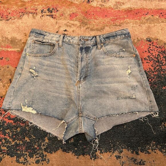 Wild Fable Blue Distressed Jean Shorts - Picture 1 of 6